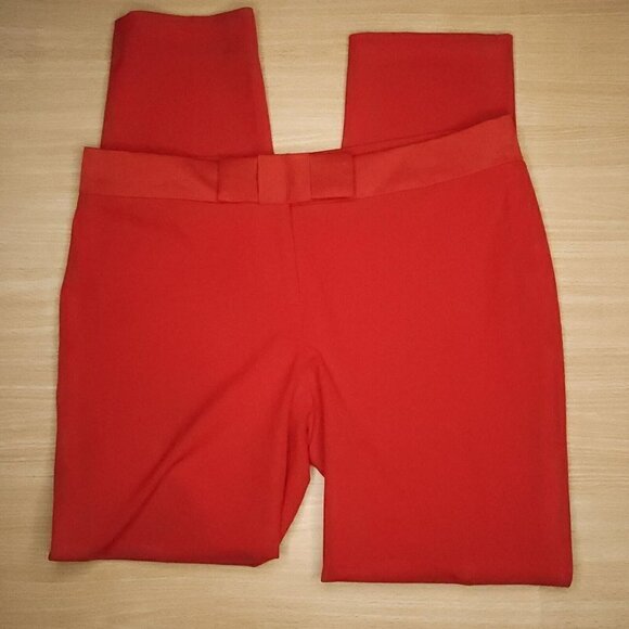 Ann Taylor Red Petite Straight Leg Pants 4P - Picture 1 of 8